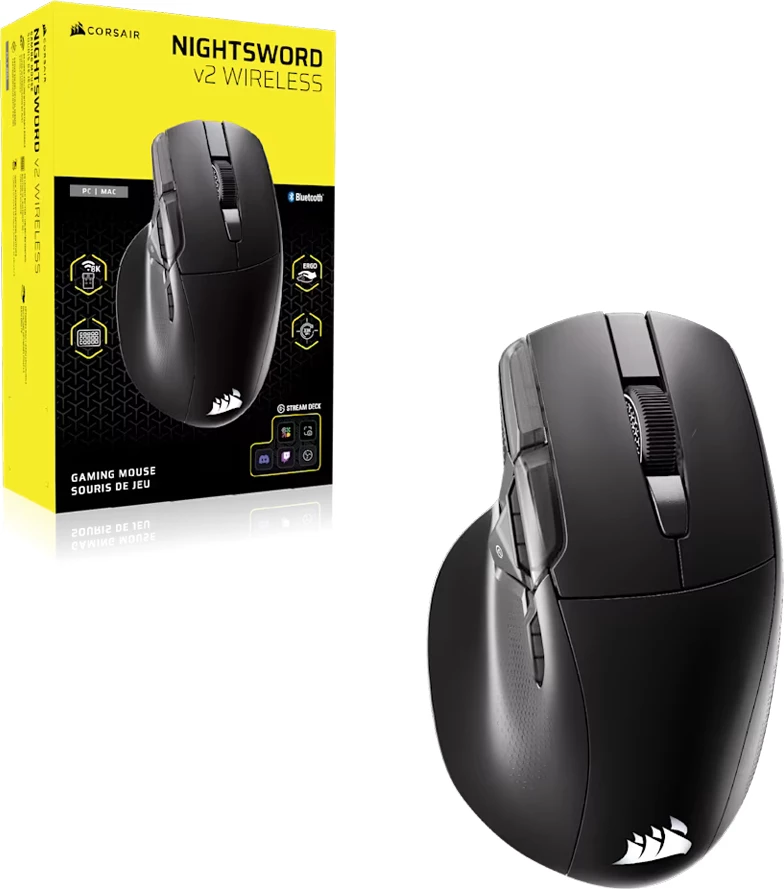Maus gaming CORSAIR NIGHTSWORD V2 WL 33000 DPI RGB, i zi