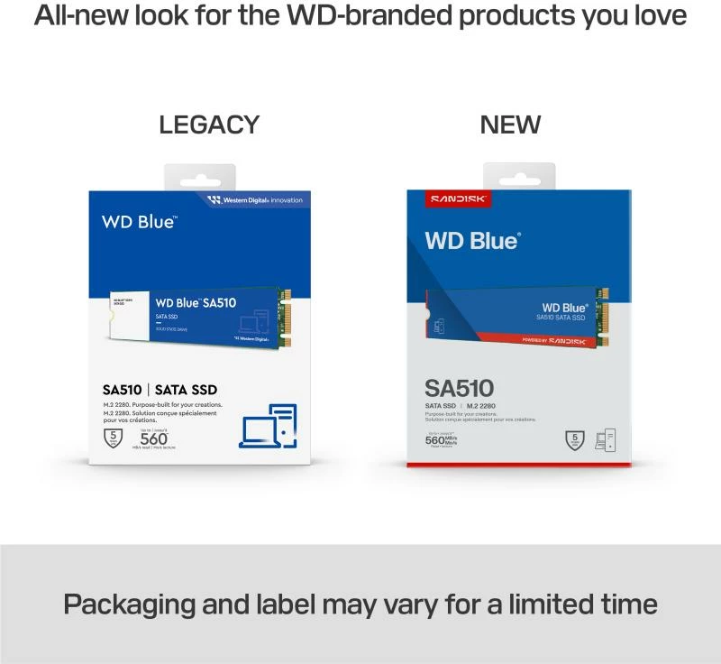SSD i brendshëm Western Digital WD Blue SA510 WDS200T3B0B 2TB M.2 SATA