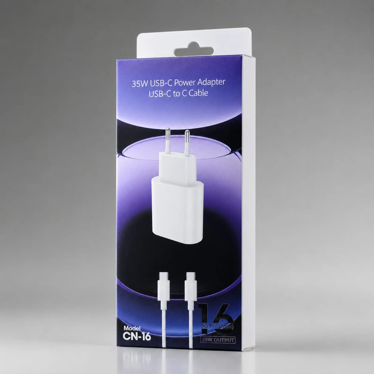 Karikues USB-C 35W për iPhone 16 Pro Max me Kabllo USB-C në USB-C 1 m - Adapter Rryme me Prizë EU