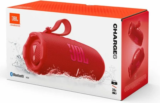 Altoparlant portativ Bluetooth JBL Charge 6, 28 orë bateri, IP68, power bank, USB-C, AuraCast, kuqe