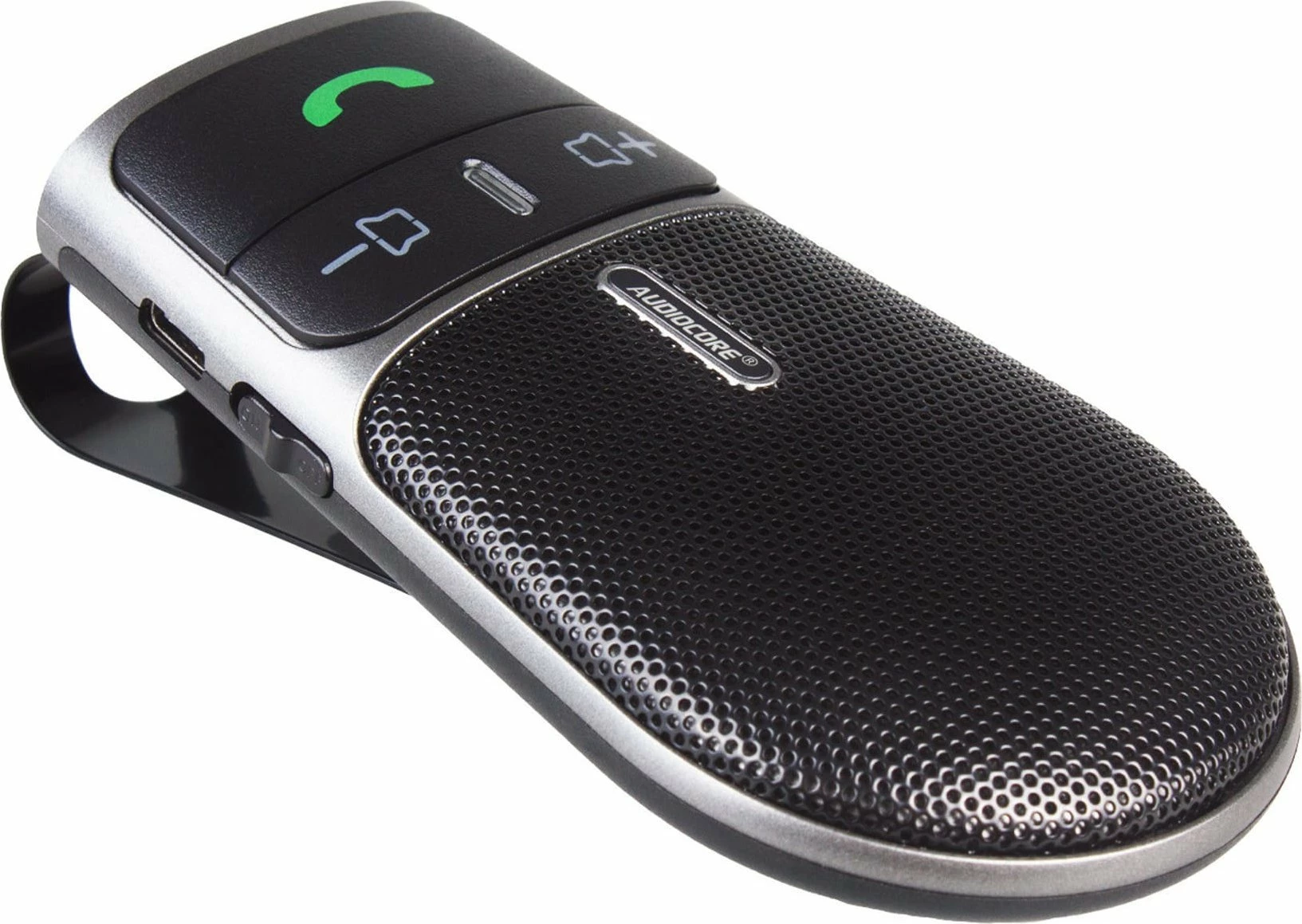 Kit hands-free Bluetooth Audiocore AC480, Bluetooth 5.0, A2DP, altoparlant 2W, Google/Siri, i zi/gri