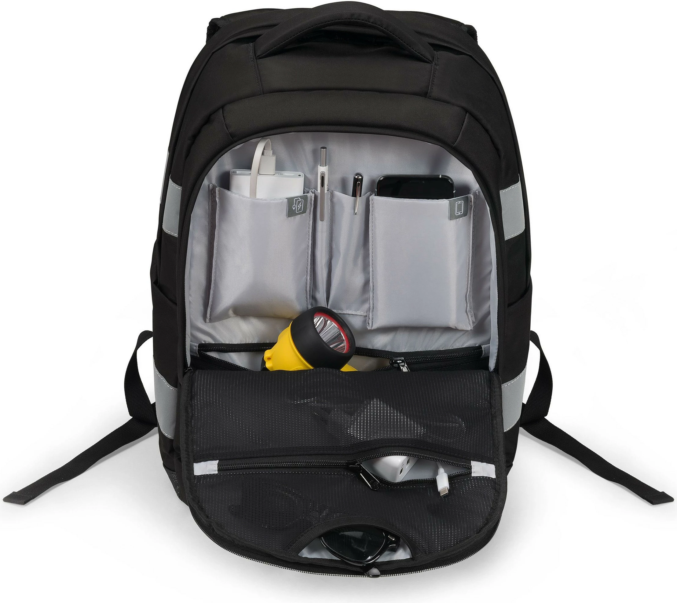 Çantë shpine Dicota BACKPACK REFLECTIVE 25, për laptop, e zezë