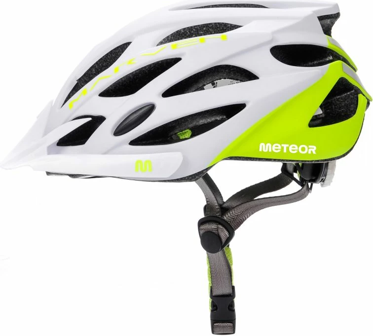 Helmetë biçiklete Meteor Marven 24786-24788, bardhë/jeshile [Madhësia: Standarde]