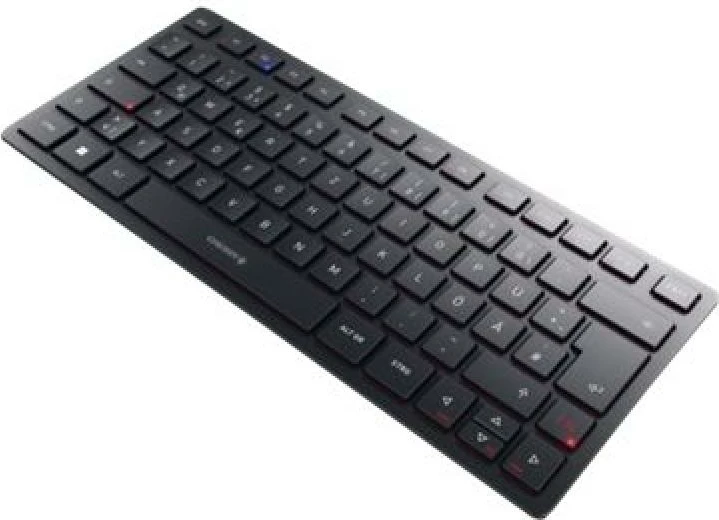 Tastierë Cherry KW 9200 MINI (JK-9250FR-2) pa tela 2.4 GHz + Bluetooth 5.0, lidhje me kabllo, e rikarikueshme, kompakte 320x175x25 mm, e zezë