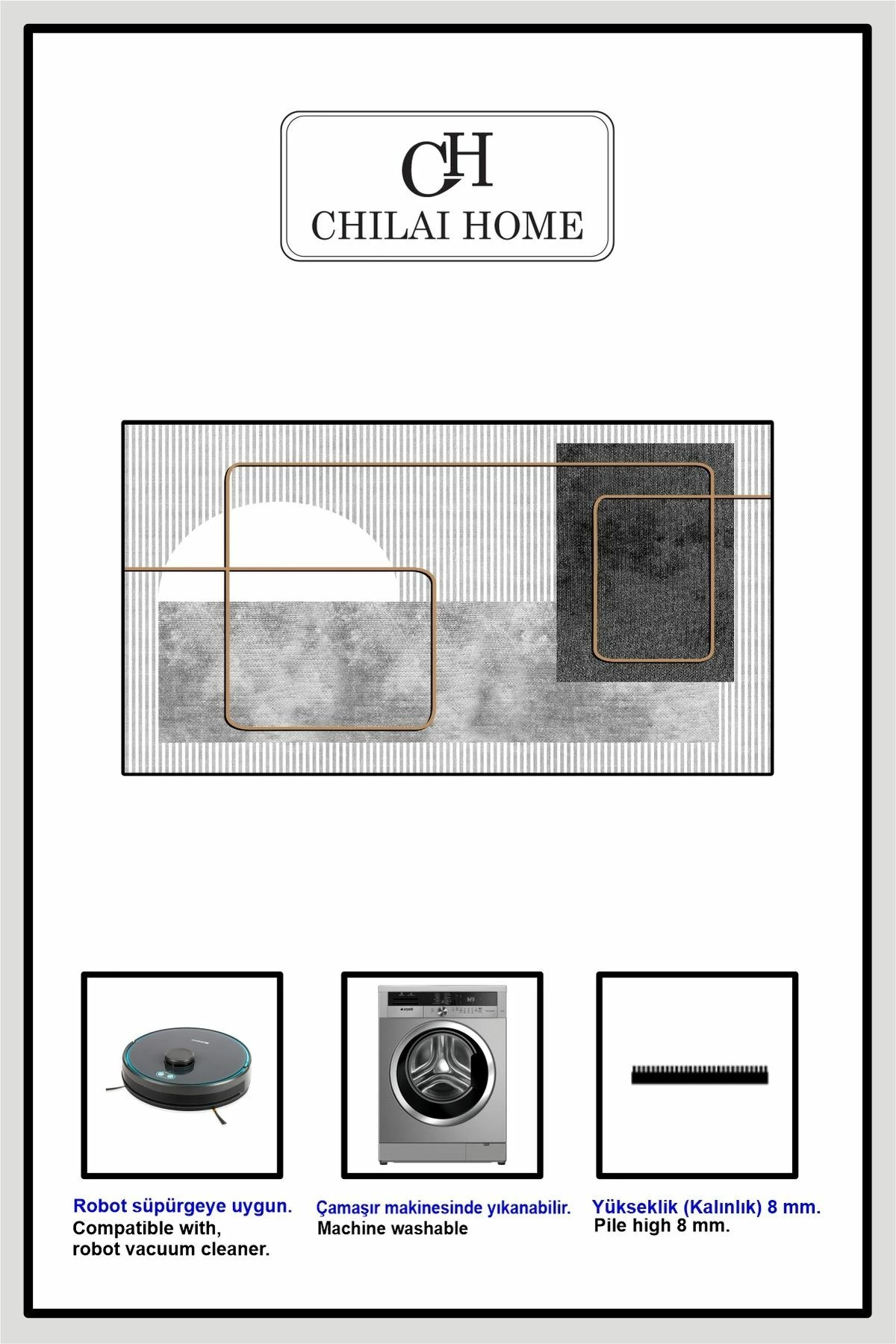 Set tapetash për banjo (2 copë), Mijölnir, Grasva, ngjyrë gri