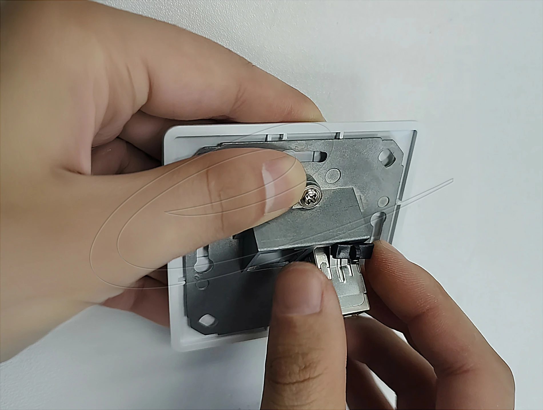 Adapter Keystone RJ-45 DeLOCK 90757, Cat6a, femër-femër, metal, argjend