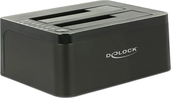 Docking Station për HDD/SSD DeLOCK 62661, Dual Bay SATA 2.5/3.5, USB 3.2 Gen 1 5 Gbit/s, klonim, e zezë
