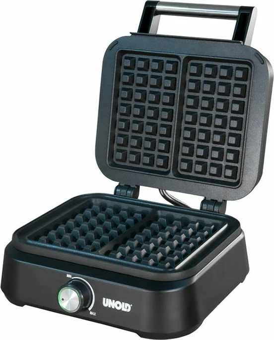 Aparat për waffle UNOLD Belgian Waffle Iron Brussels, 2 copa, plastikë, i zi