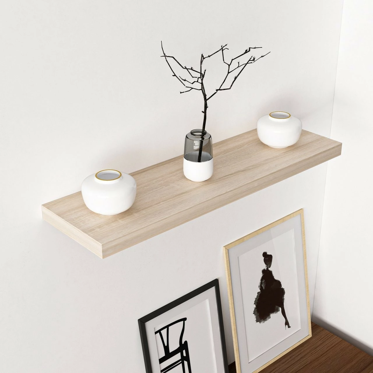 Raft muri Skye Decor, i bardhë, 80cm