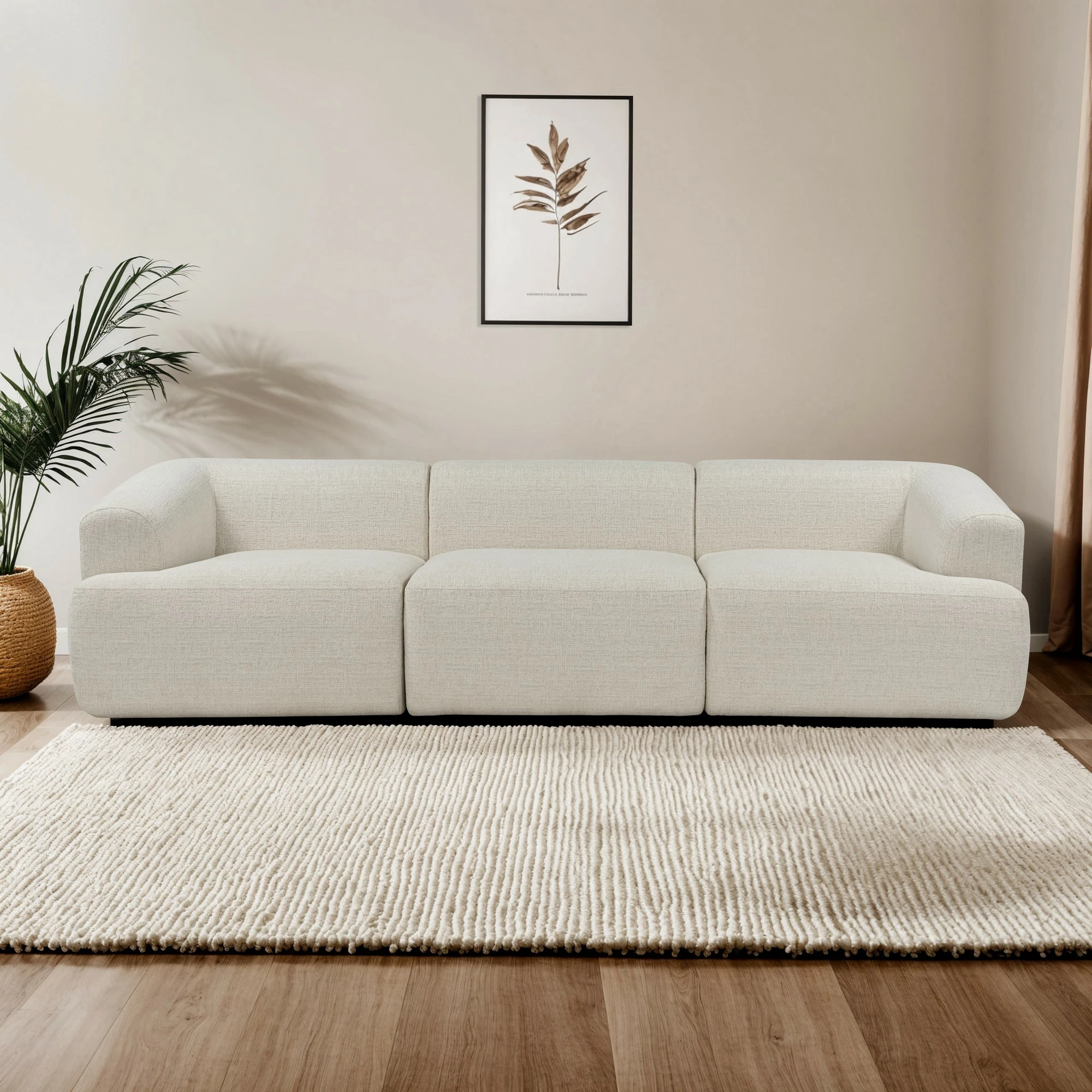 Divan treshe Atelier del Sofa, Sofia 3, i bardhë