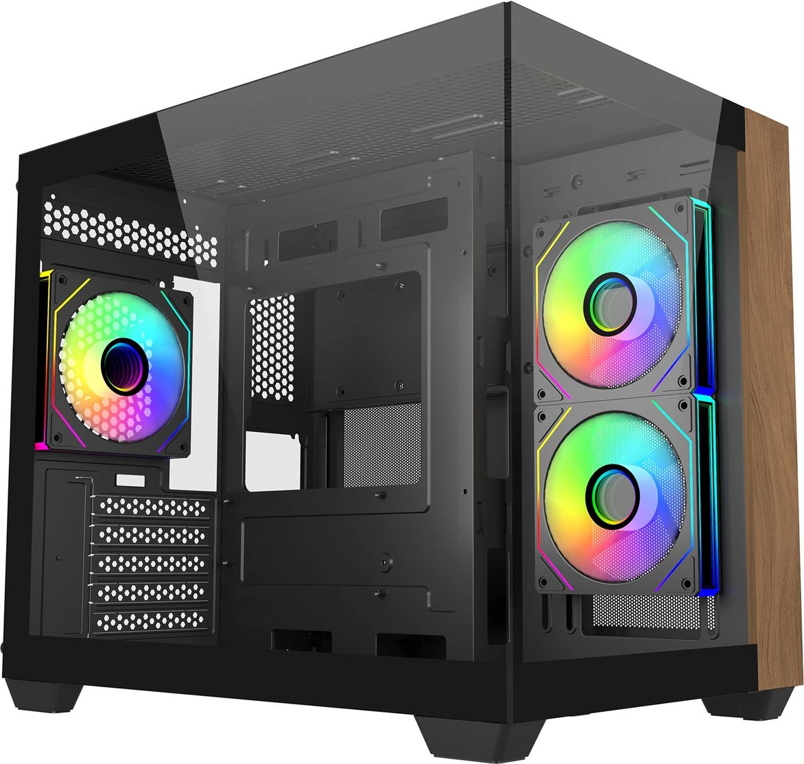 Cooler Master Elite 481 Wood (E481-KHNN-S00) - Mid Tower, Black / Wood Edition