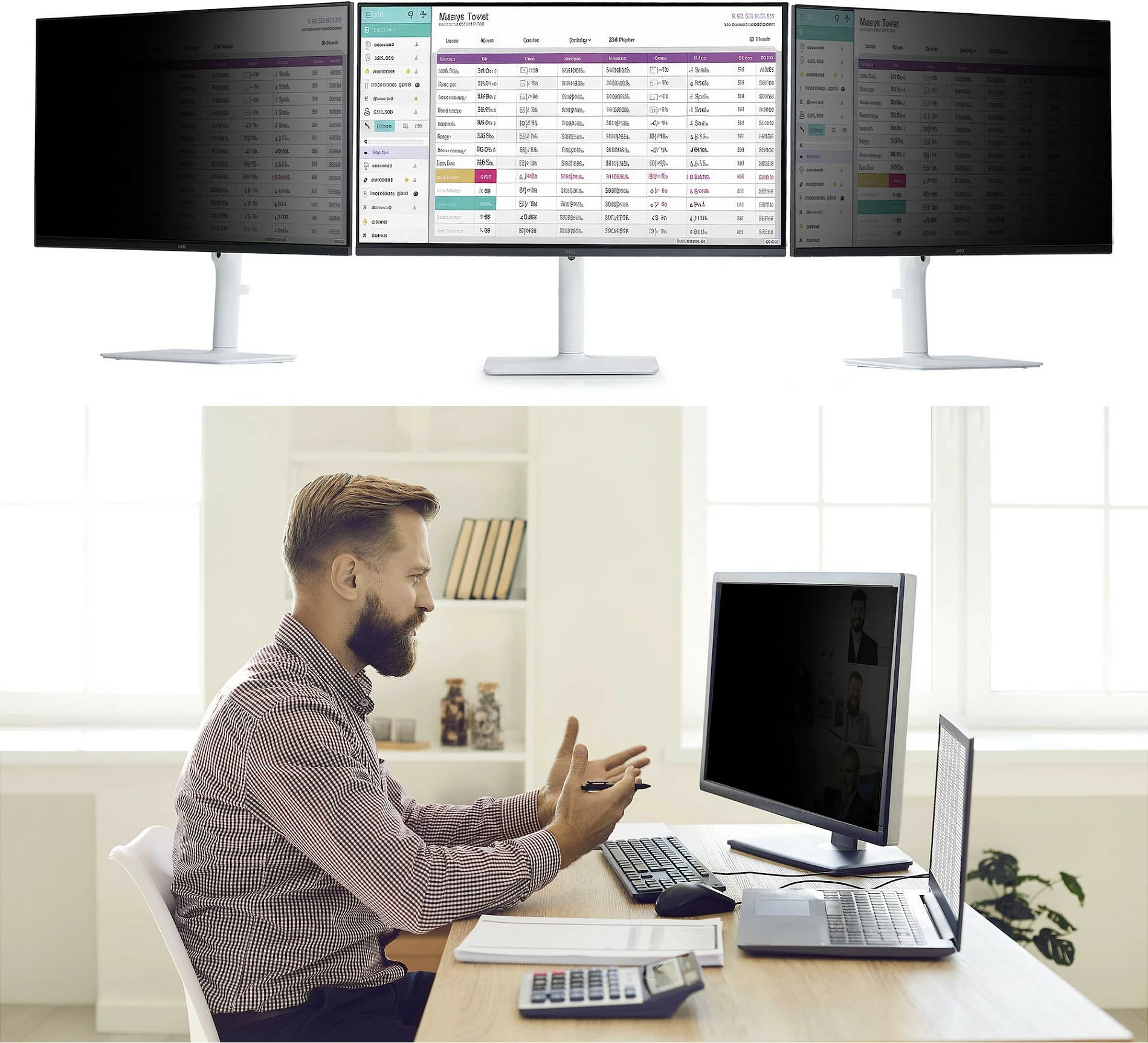 Filter privatësie magnetik për monitor StarTech 24" 16:9, anti-glare, reduktim dritë blu, i kthyeshëm mat/shkëlqim, i zi