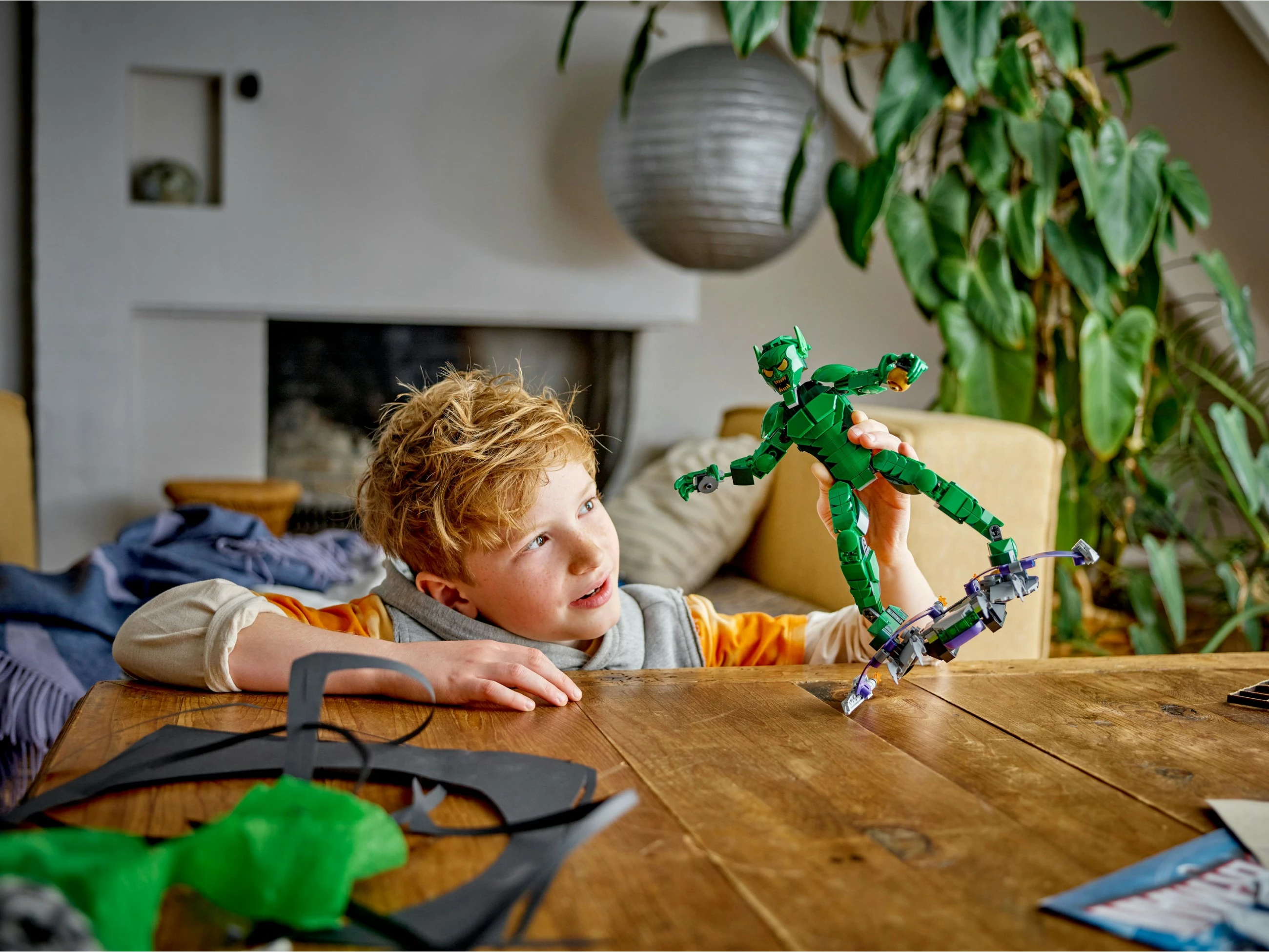 Set ndërtimi LEGO Marvel Green Goblin 76284, figurë ndërtuese, shumëngjyrëshe