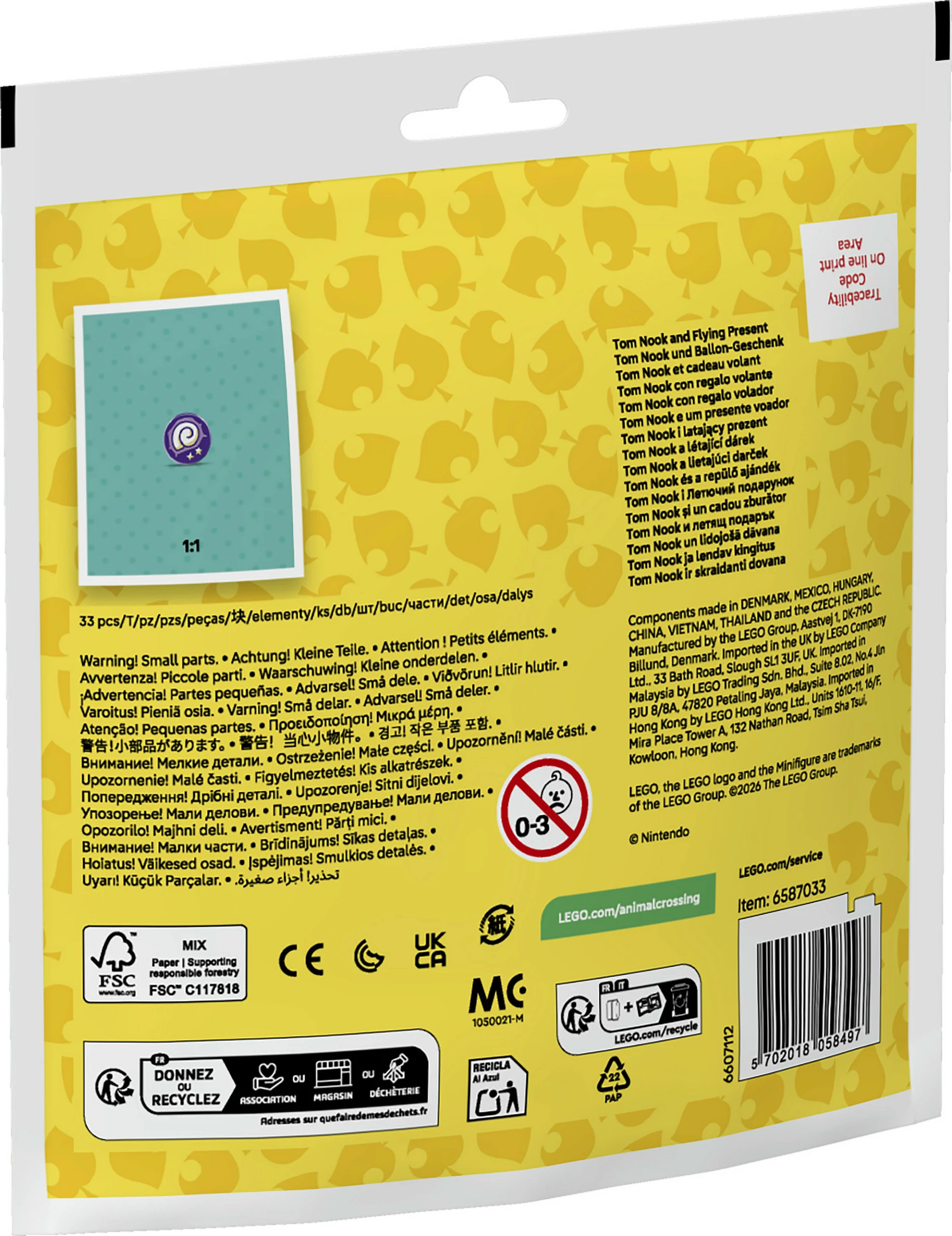 Set ndërtimi LEGO Animal Crossing 30731 Tom Nook and Flying Present, 33 pjesë, shumëngjyrësh