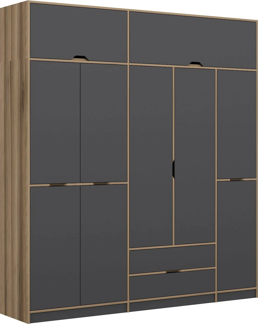 Dollap rrobash Skye Decor, Elina, anthracite-dore, 232x253x52cm