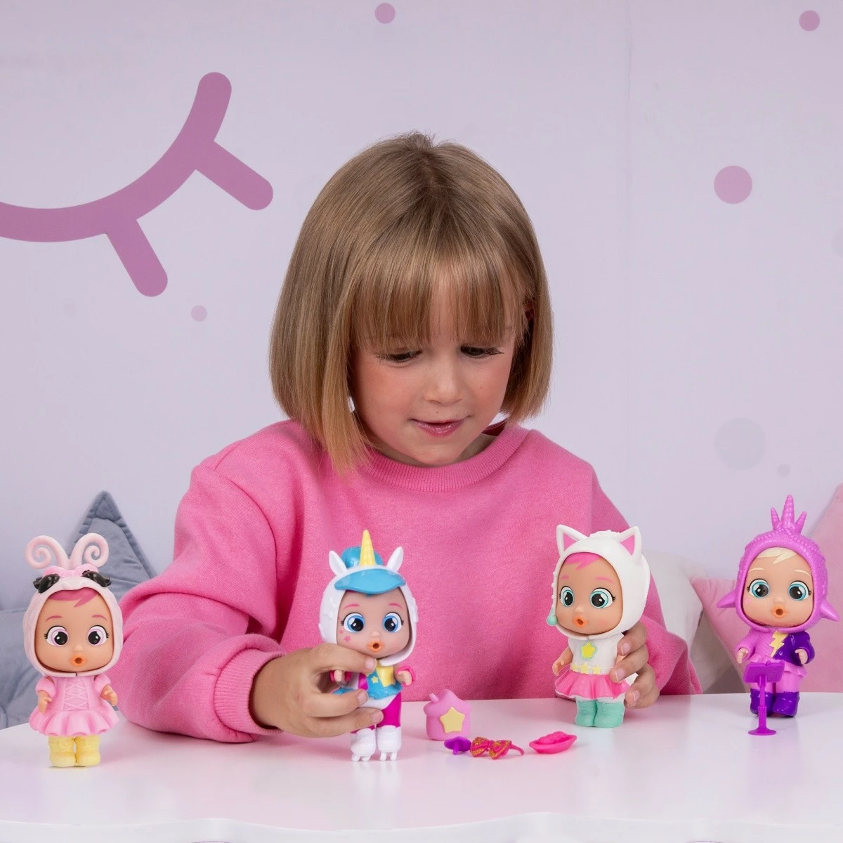 Kukull Cry Babies Magic Tears Di Stars Talent Coney, Tm Toys, plastikë, me aksesorë, rozë/bardhë