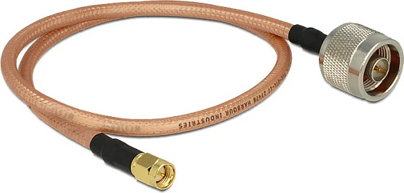Kabllo koaksiale DeLOCK 88896 RG-142, 0.4 m, 50Ω, SMA, bezhë
