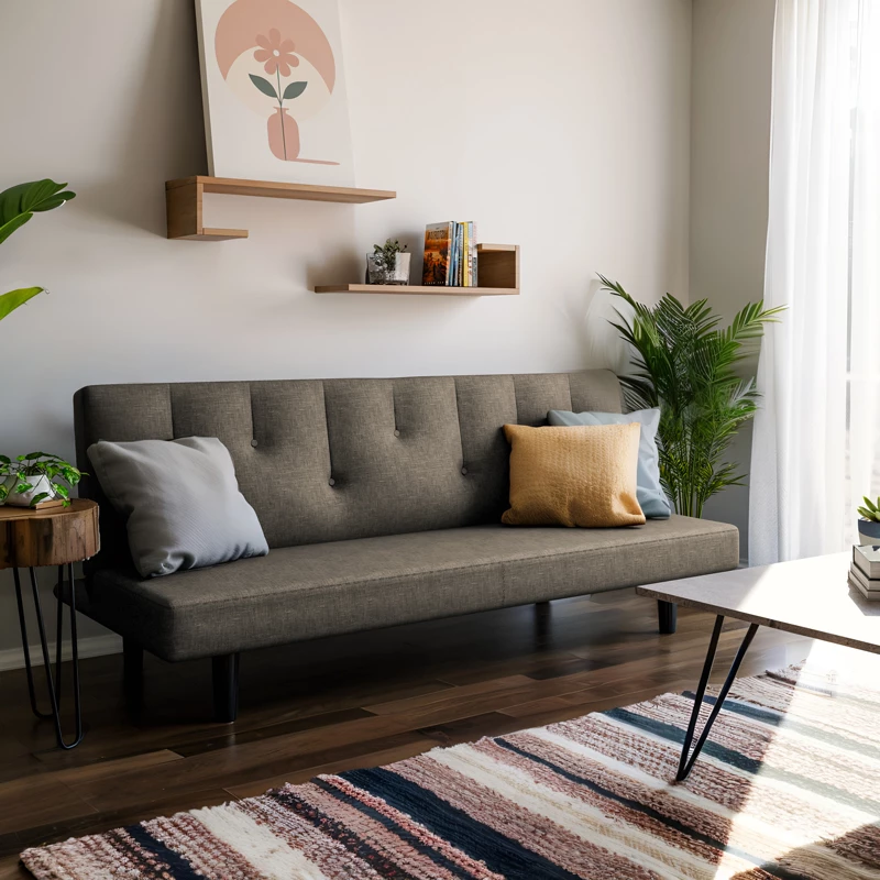 Divan-krevat Breathe, stof antracit, 167x77x73 cm