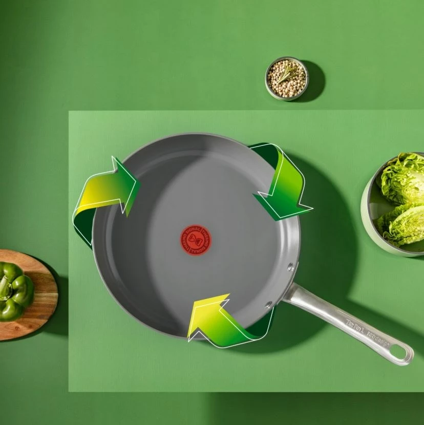 Tigan Tefal Renew+ C4240443, 24 cm, qeramik, argjend