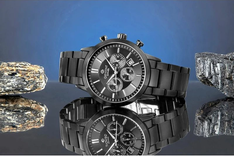 Orë dore meshkuj Giewont GW8510-B2, e zezë