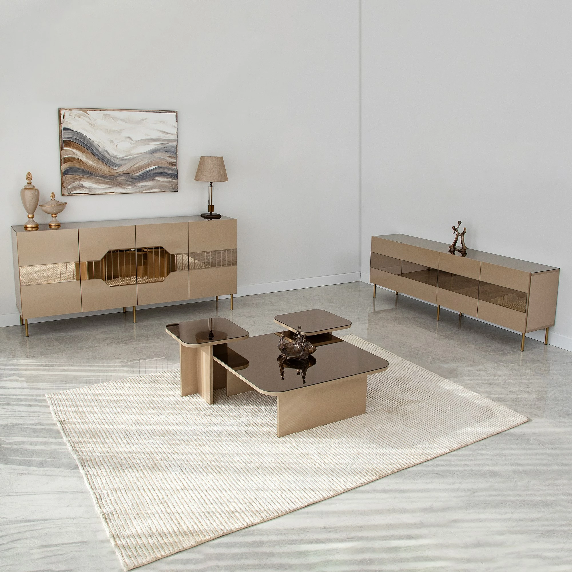 Konsolë Hanah Home, Milan, bronz dhe ar