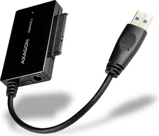 Adapter USB 3.0 në SATA AXAGON ADSA-FP3 FASTport3, për HDD/SSD 2.5", 3.5", 5.25", i zi, me furnizues rryme