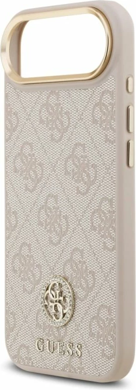 Kapak telefoni Guess 4G Strass Logo & Big Strap Metal Buttons MagSafe për iPhone Air, rozë