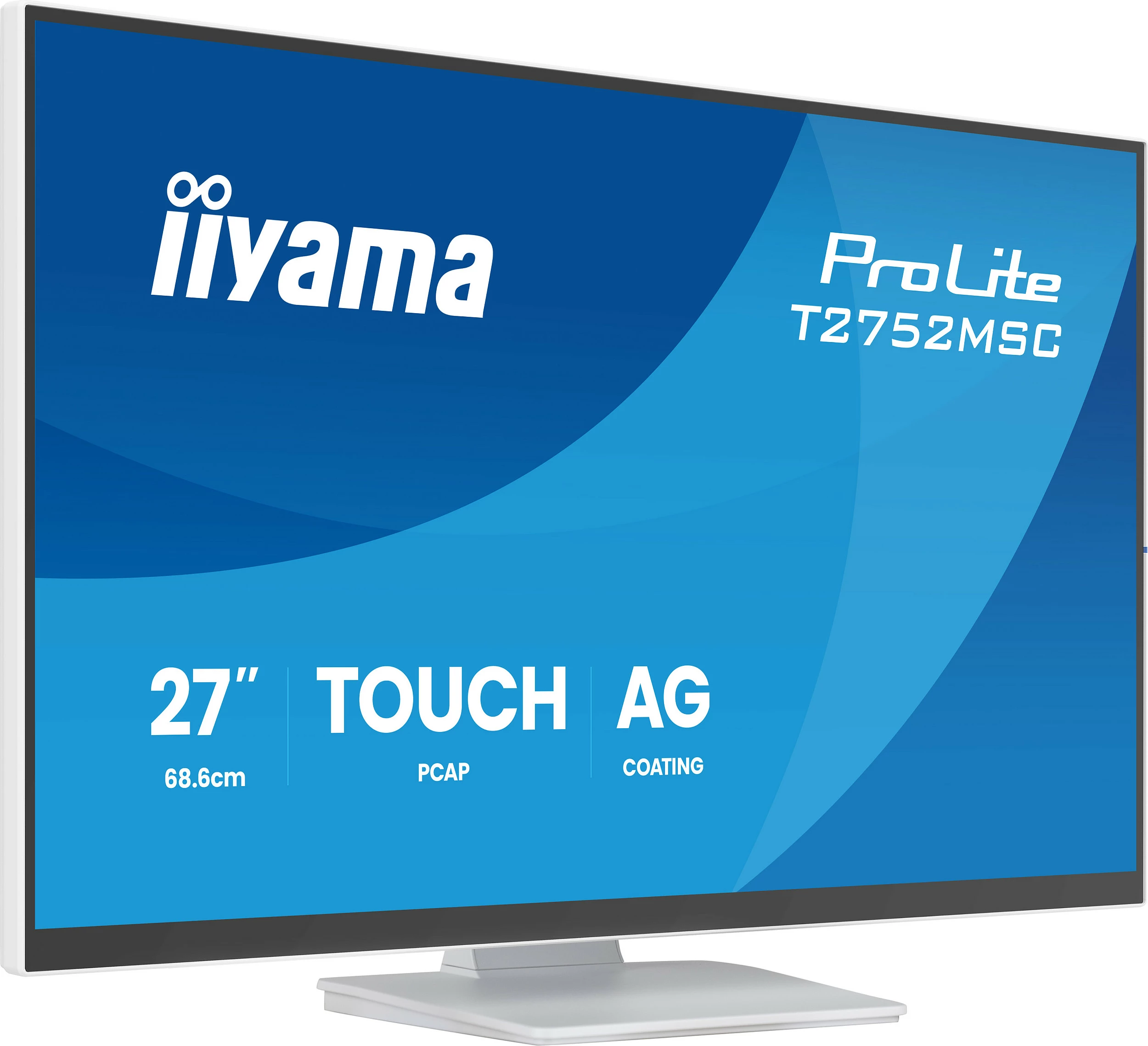 Monitor touch iiyama ProLite T2752MSC-W1AG, 27", Full HD, IPS, 10-point, i bardhë