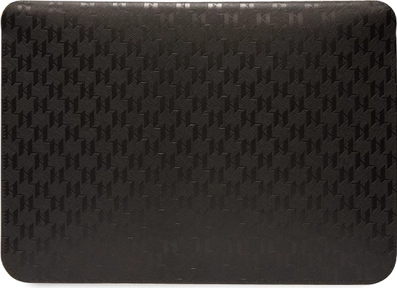 Mbështjellës laptopi Karl Lagerfeld Saffiano Monogram Ikonik, 16", e zezë
