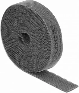 Shirit velkro DeLOCK në rrotull 2 m x 15 mm, gri