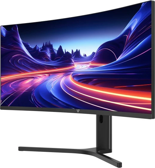 Monitor V7 Videoseven 34 inç, UltraWide Quad HD, LED, USB-C, i zi