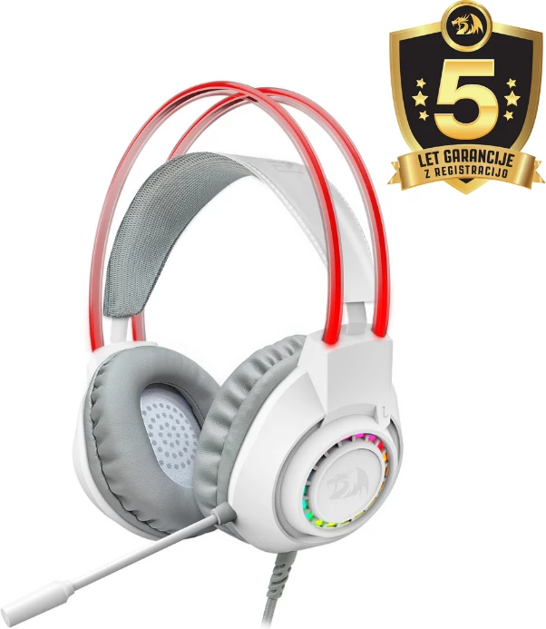 Kufje gaming Redragon Scream H231 3.5mm me kabllo, RGB, stereo, 40mm, të bardha