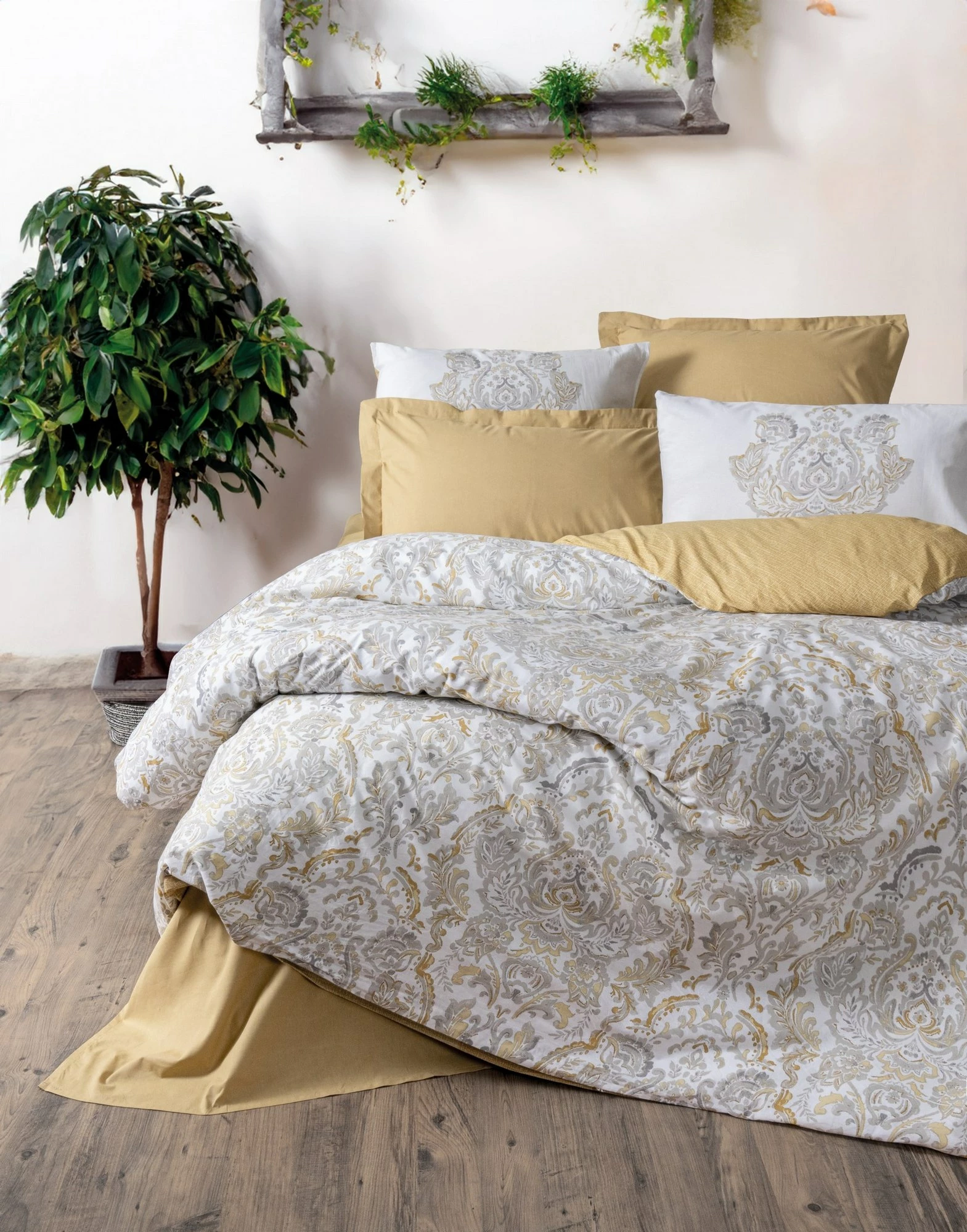 Set mbulesë për jorgan king size, ngjyrë mustard, Najva