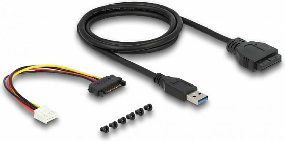 Hub USB i brendshëm DeLOCK 3.5", 4x USB 3.2 Gen 1 Type-A, 5 Gbit/s, i zi