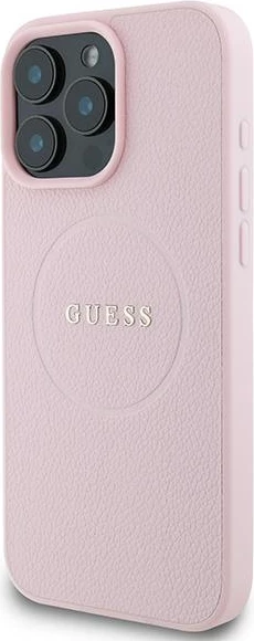 Mbështjellës Guess Grained Gold Ring MagSafe për iPhone 15 Pro Max, Rozë