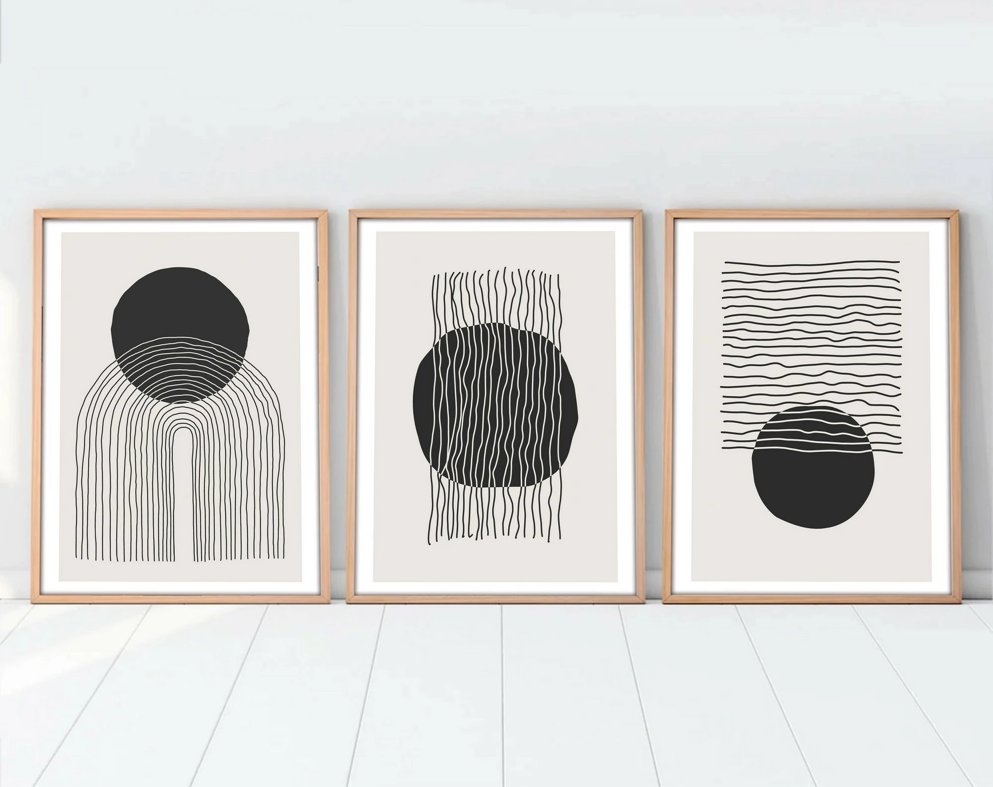 Pikturë dekorative me kornizë MDF (3 copë), Wallity, Huhu213, 50x70cm