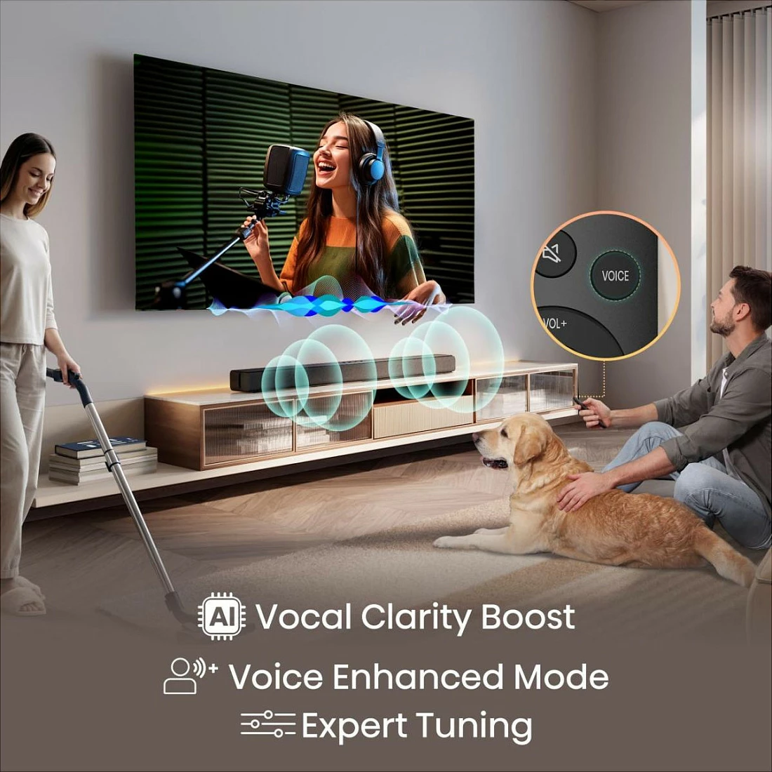 Soundbar Hisense HS1000, 2.0, 120 W, Bluetooth 5.3, HDMI ARC, e zezë