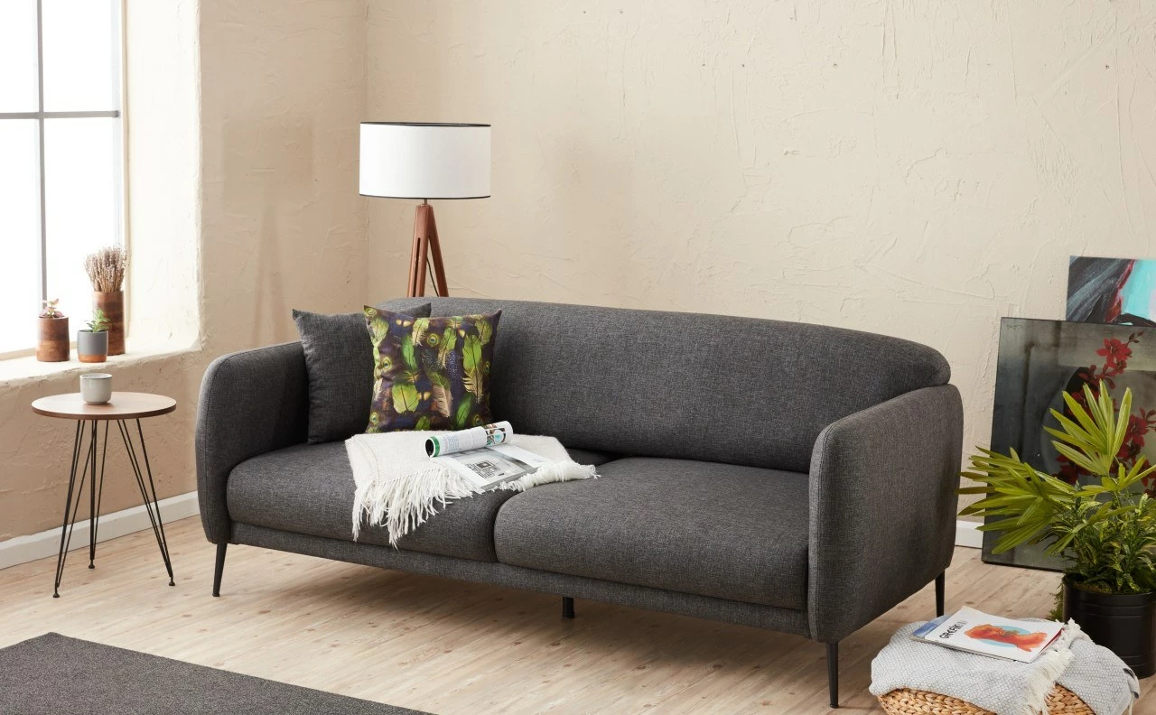 Krevat-sofa treshe Venus, ngjyrë antracit