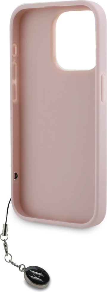 Mbështjellës Karl Lagerfeld Saffiano Rhinestones & Charm për iPhone 15 Pro, Rozë