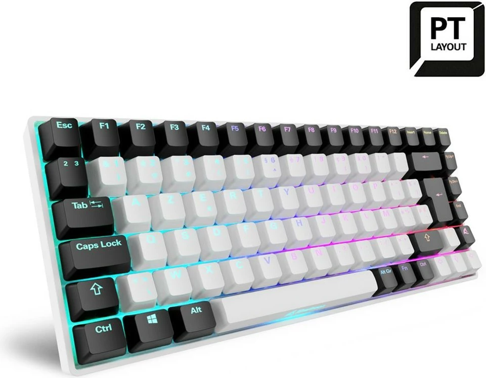 Tastierë mekanike SHARKOON SKILLER SGK50 S3, Gateron Yellow, PT Layout, RGB, e bardhë