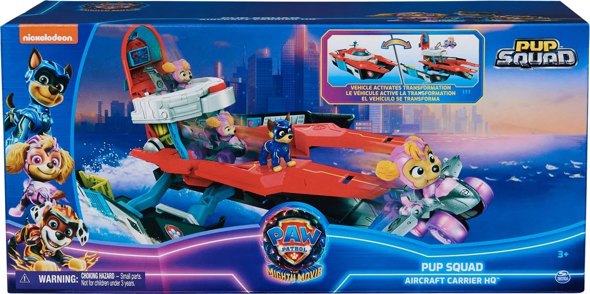 Paw Patrol The Mighty Movie - Pup Squad Air Craft Carrier HQ Playset