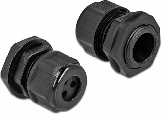 Glandë kablli DeLOCK PG13.5, 3 hyrje, IP68, për kabllo Ø4mm, 2 copë, e zezë