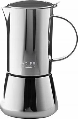 Aparat kafeje espresso (moka) Adler AD 4417, 620 ml (10 filxhanë), argjendtë