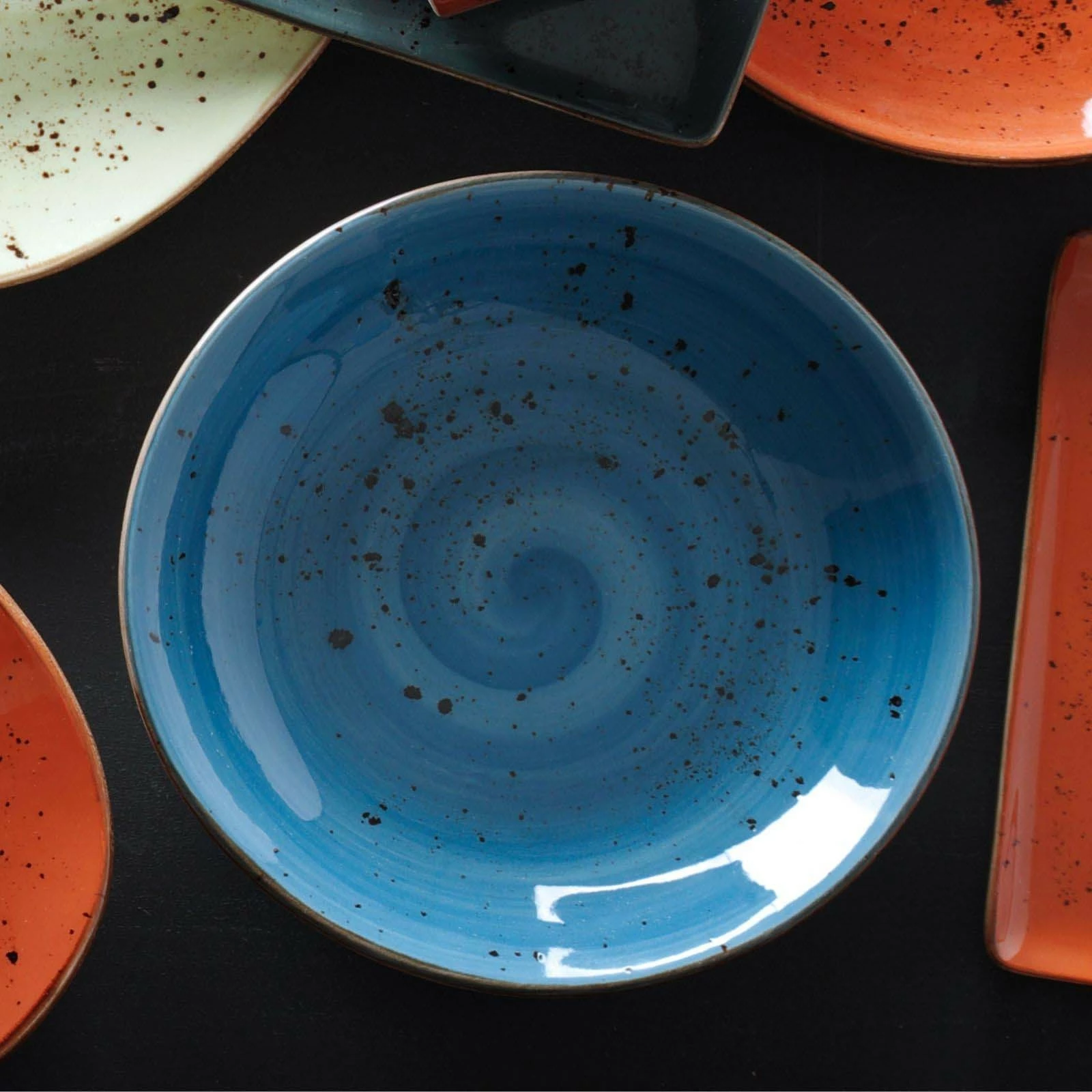 Pjatë coupe e thellë Fine Dine Iris 230 mm 900 ml porcelan, blu, set 6 copë