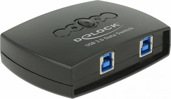 Switch USB DeLOCK 87723, USB 3.2, 2x USB-B në 1x USB-A, 5 Gbit/s, i zi