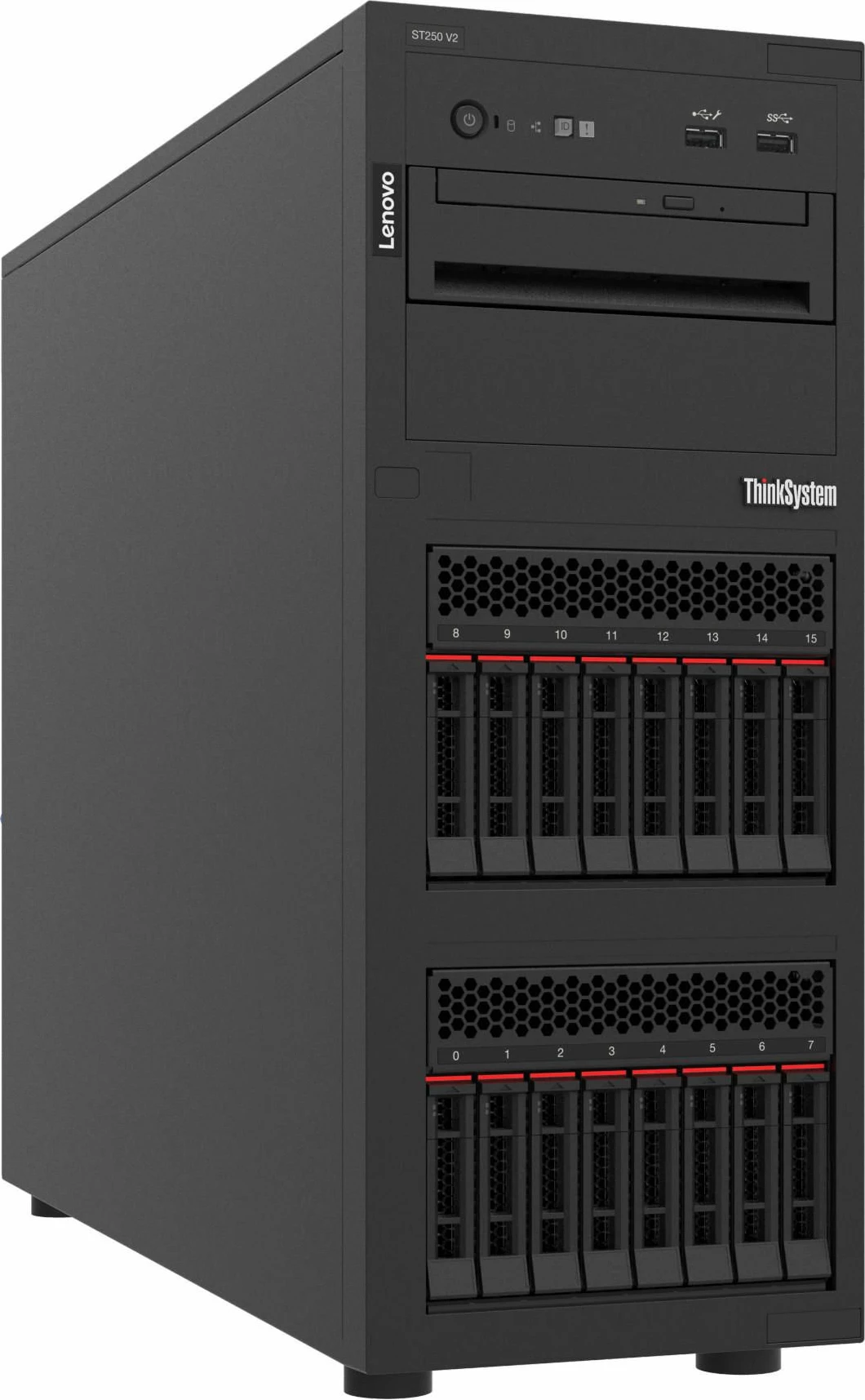 Server Lenovo ThinkSystem ST250 V2, me procesor Xeon E-2378