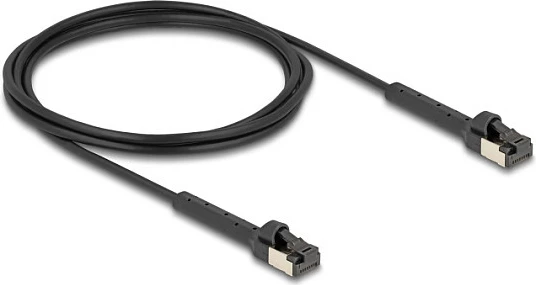 Kabllo rrjeti DeLOCK Cat8.1 RJ45, 2 m, 40 Gbps, konektorë të këndueshëm, e zezë