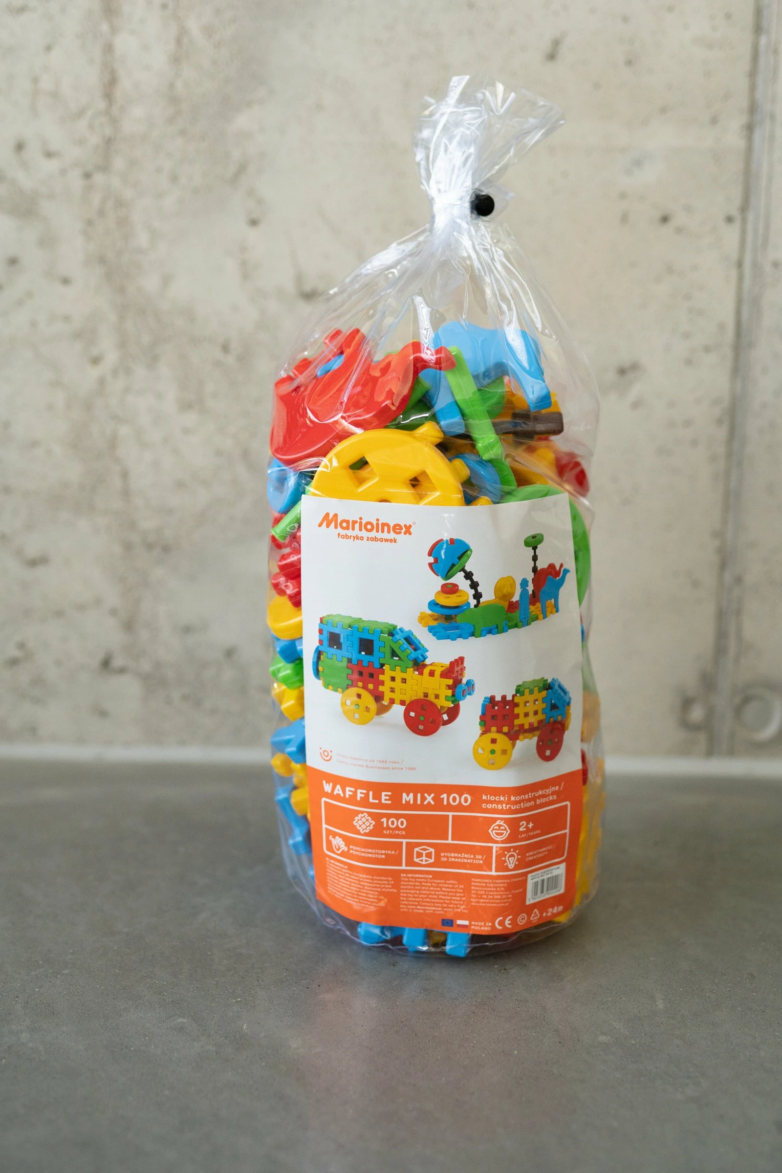 Kocka ndërtimi Marioinex Waffle Mix 100, 100 elemente, plastikë, shumëngjyrëshe (set)