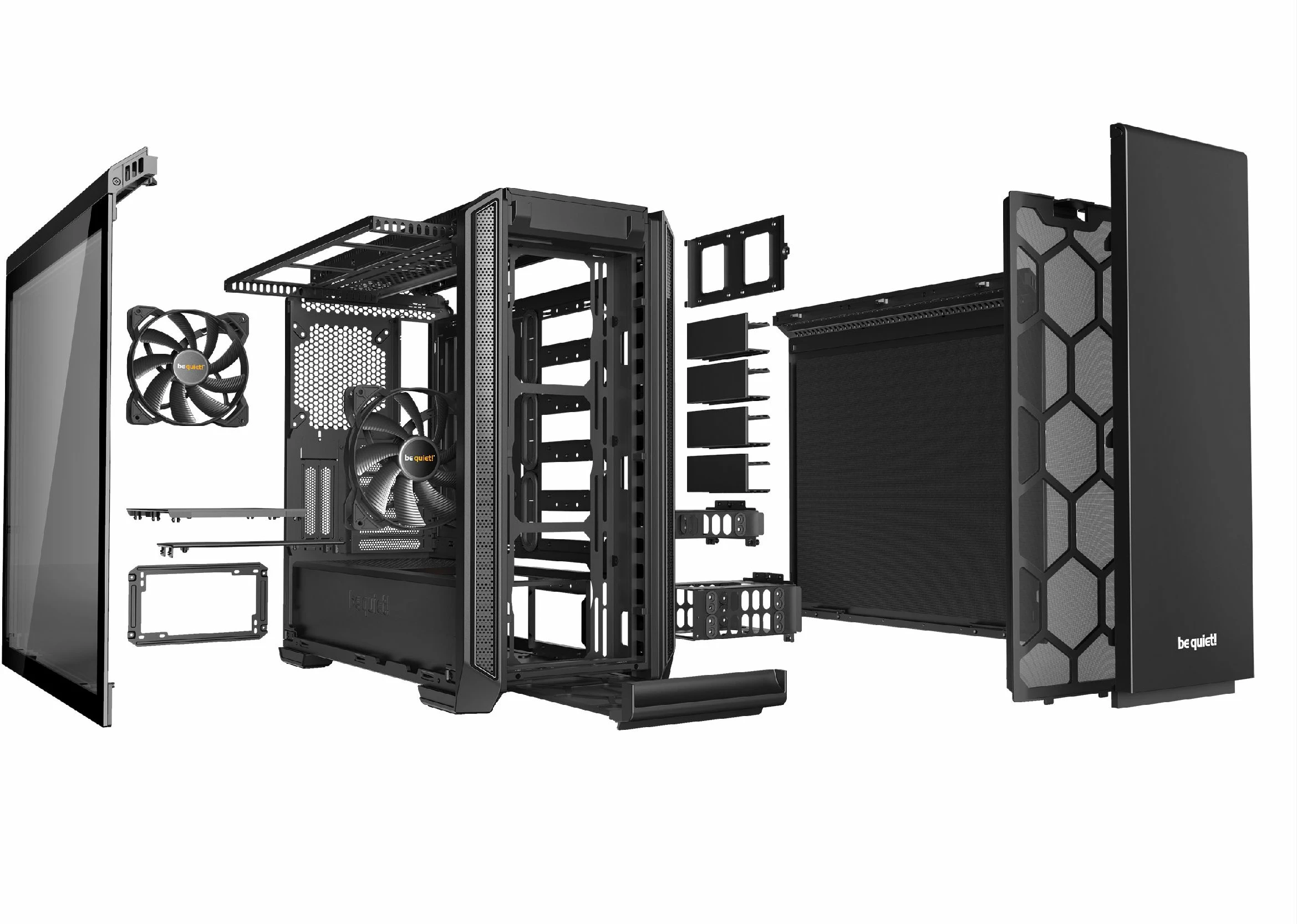 Kasë be quiet! Silent Base 601 BGW26 Midi Tower ATX/e-ATX me xham të temperuar, e izolume për zhurmë, 2x 140mm fan, pa PSU, e zezë