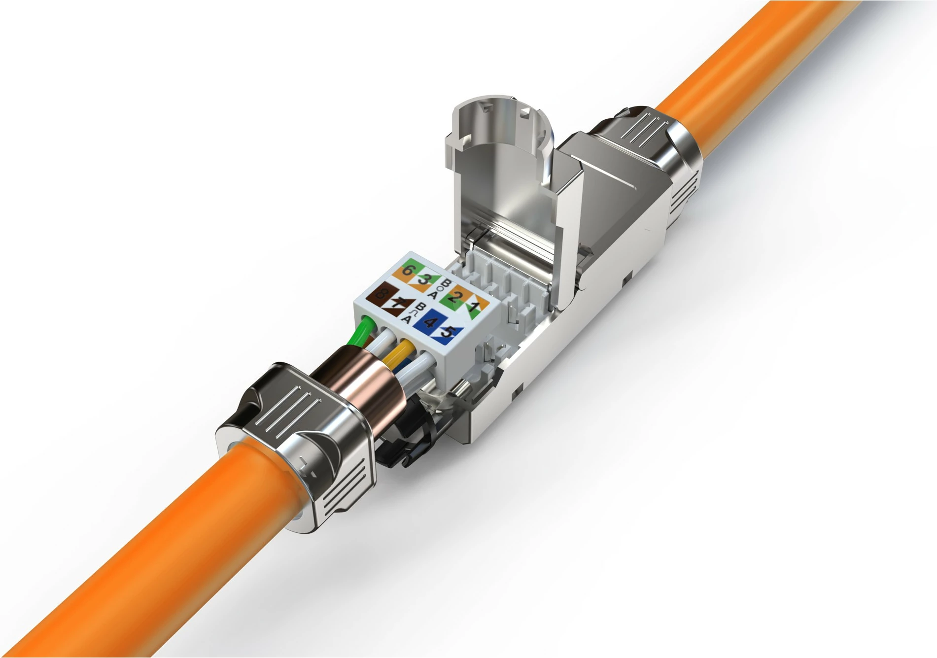 Konektor rrjetit Digitus Cat6a, për terren, 500 MHz, çelik inox